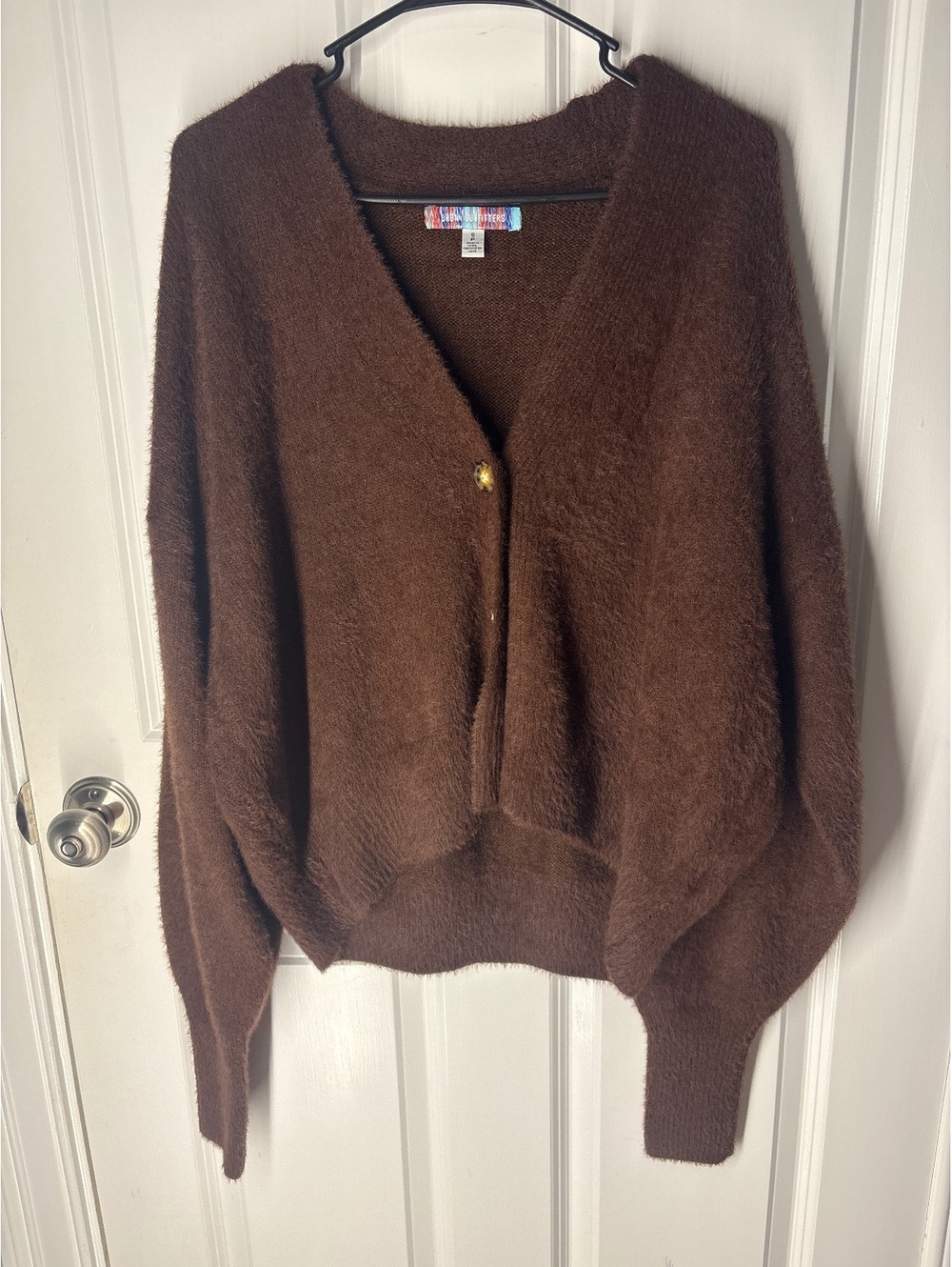 Urban Outfitters Small Oversized Chocolate Brown Cardigan Gorp Granola Preppy